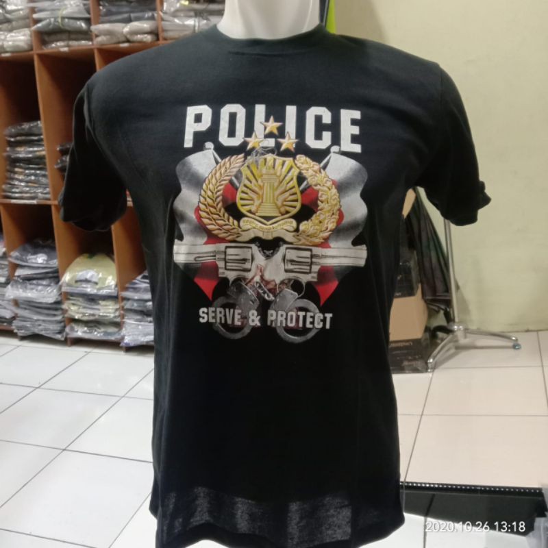 Kaos oblong Polisi hitam|Kaos dalaman polisi hitam lengan pendek|Kaos polisi