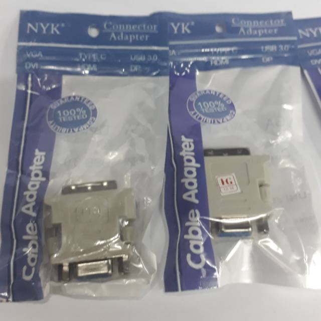 Converter/Gender/adapter  DVI 24 + 1 Male to VGA Female DVI D TO VGA pin 15 lubang