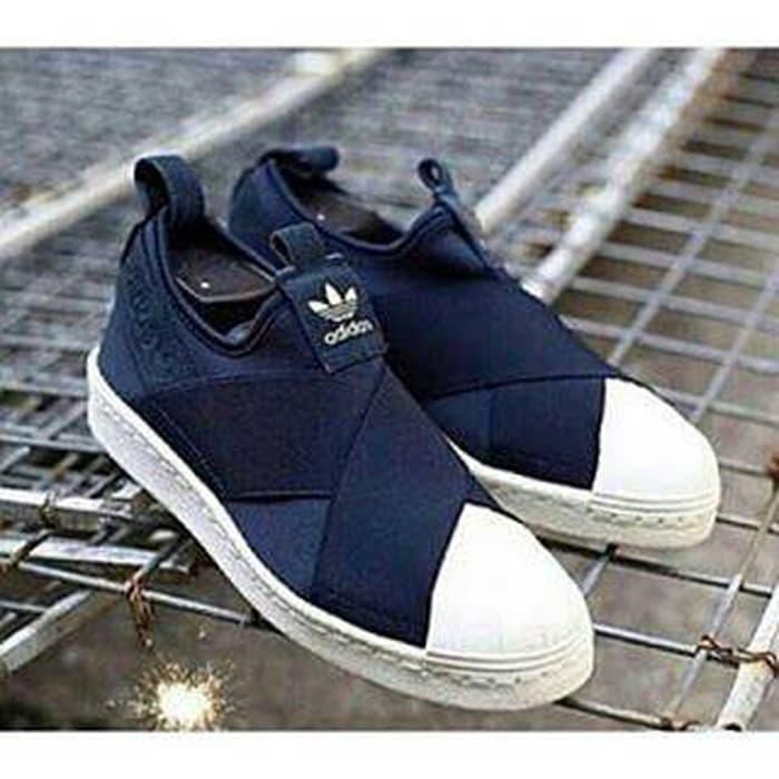 SEPATU CASUAL PRIA ADIDAS SUPERSTAR SLIP ON ORIGINAL - PUTIH, 37