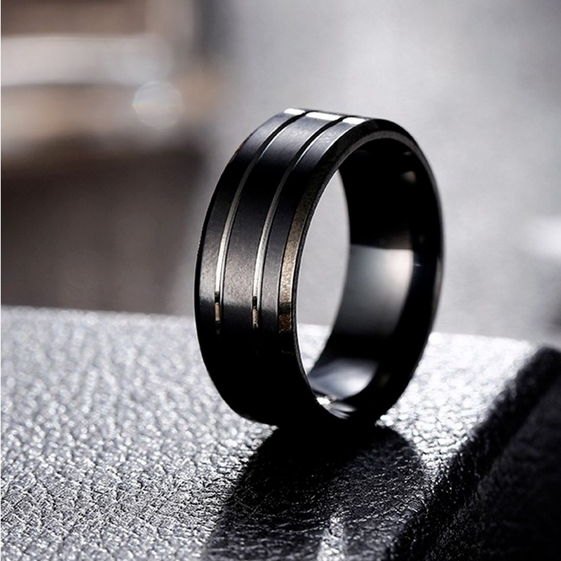 Cincin Bahan Stainless Steel Ukuran 8mm Untuk Pria Dan Wanita