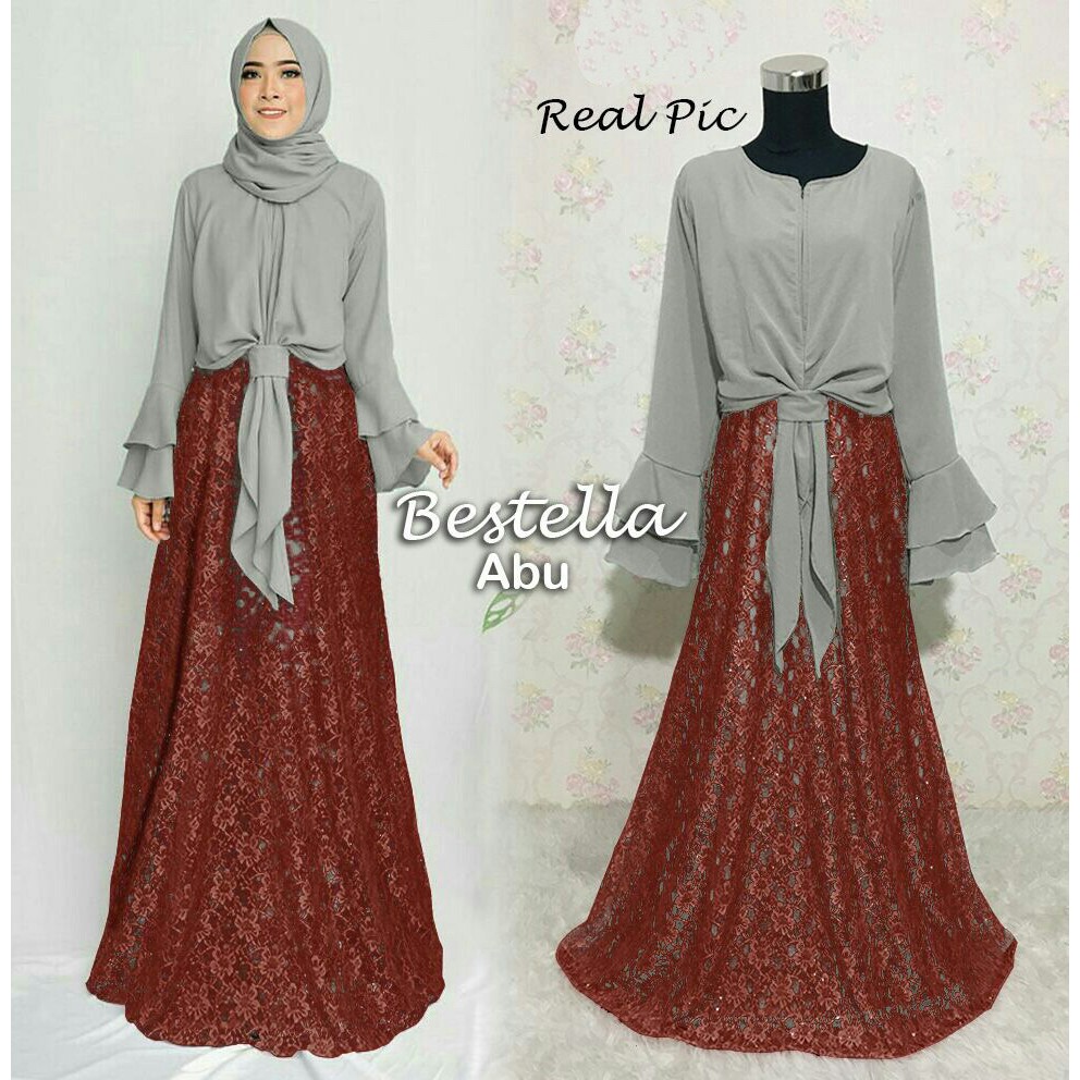 Termurah 119979 GAMIS PESTA BRUKAT BESTELLA ABU MGR248822819