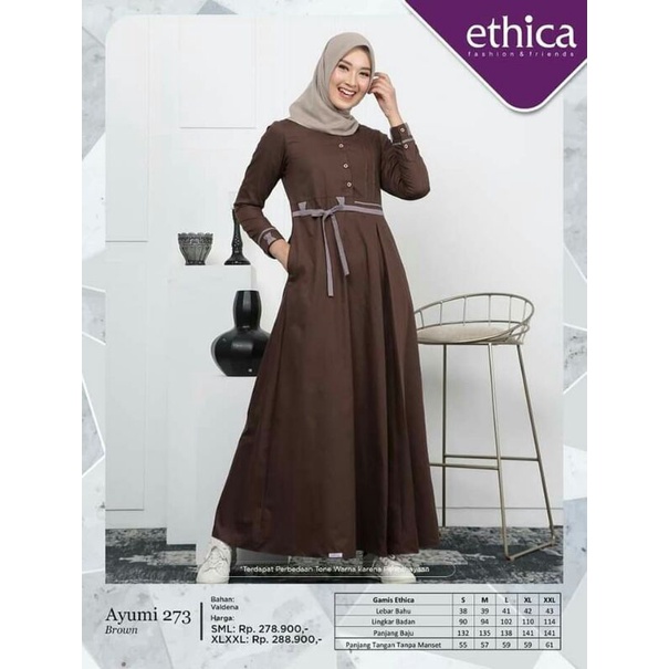 BAJU GAMIS MUSLIM ETHICA AYUMI 273 TERBARU GAMIS MUSLIMAH ETHICA COLLECTION PROMO ETHICA AYUMI DRESS