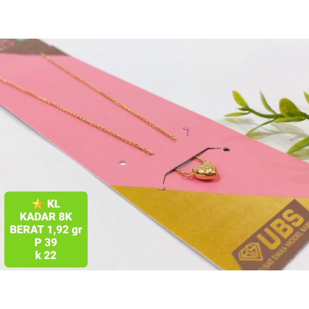 Kalung emas asli variasi love kadar 375/8karat millie molly ubs gold fashion