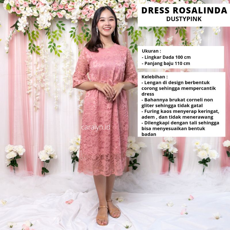 DRESS BRUKAT WANITA KOREA TERBARU DRESS KONDANGAN MURAH ROSALINDA