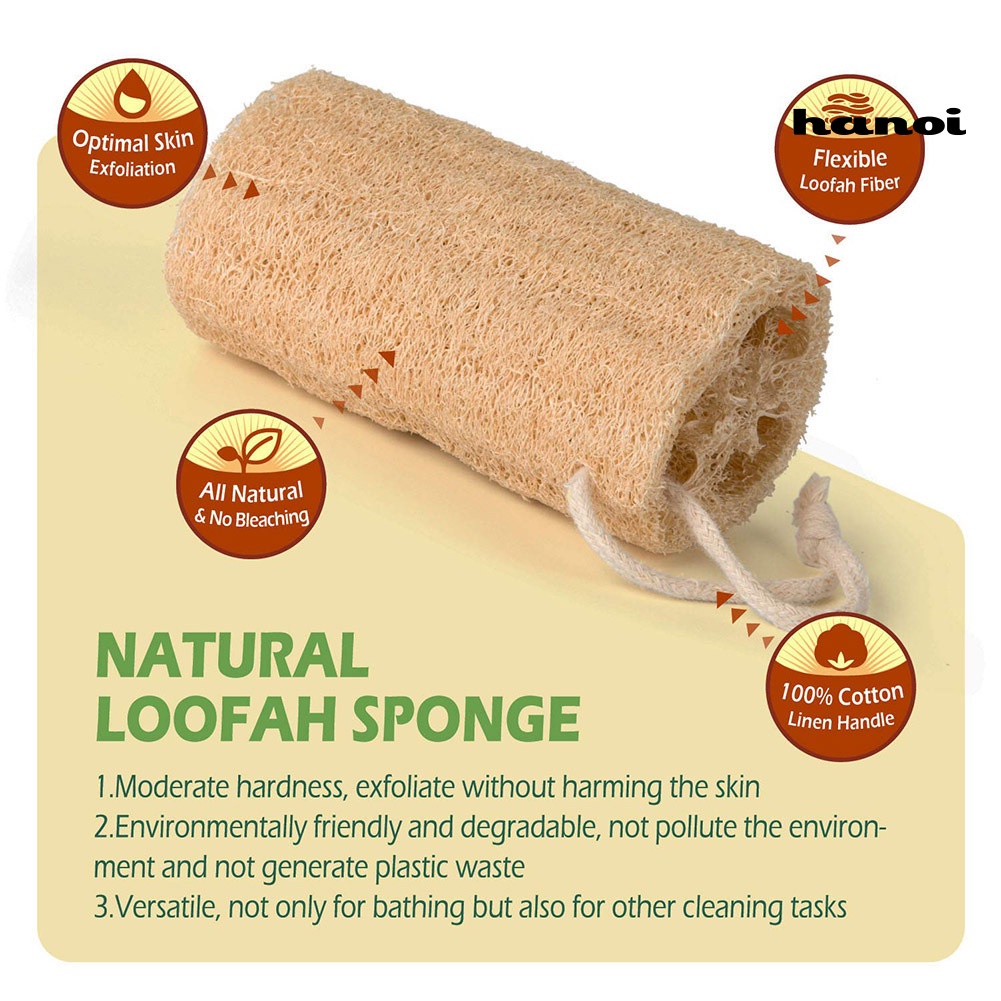 HQTM_6Pcs Natural Loofah Exfoliating Cleaning Bath Shower Sponges Body Scrubbers