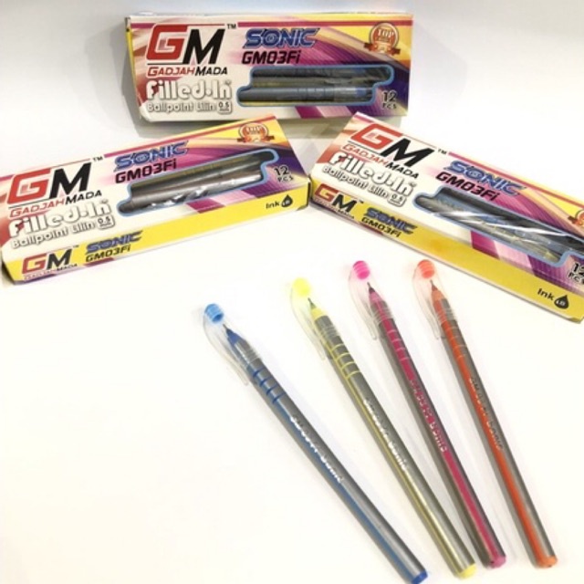 

Bolpoin GM Gajah Mada Sonic GM03fi filled in Bolpoint Lilin / Pulpen Gadjah Mada Sonic Filled In GM-03 / Pulpen GM Murah / Pulpen Murah Meriah
