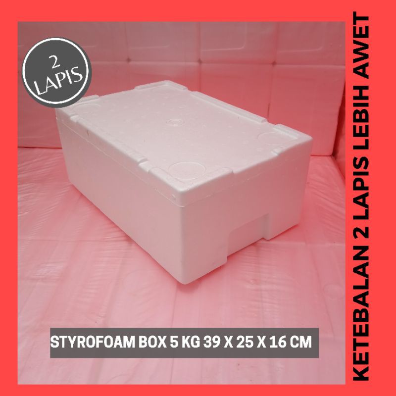 sterofoam box / styrofoam box 5 KG tebal 2 lapis