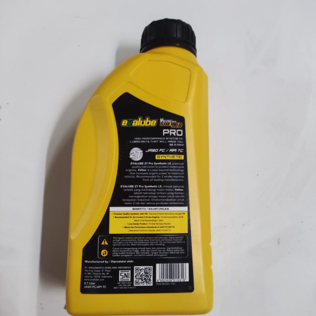 Oli samping 2 tak EVALUBE PRO SYNTHETIC 2T 0.7L (700 ml)