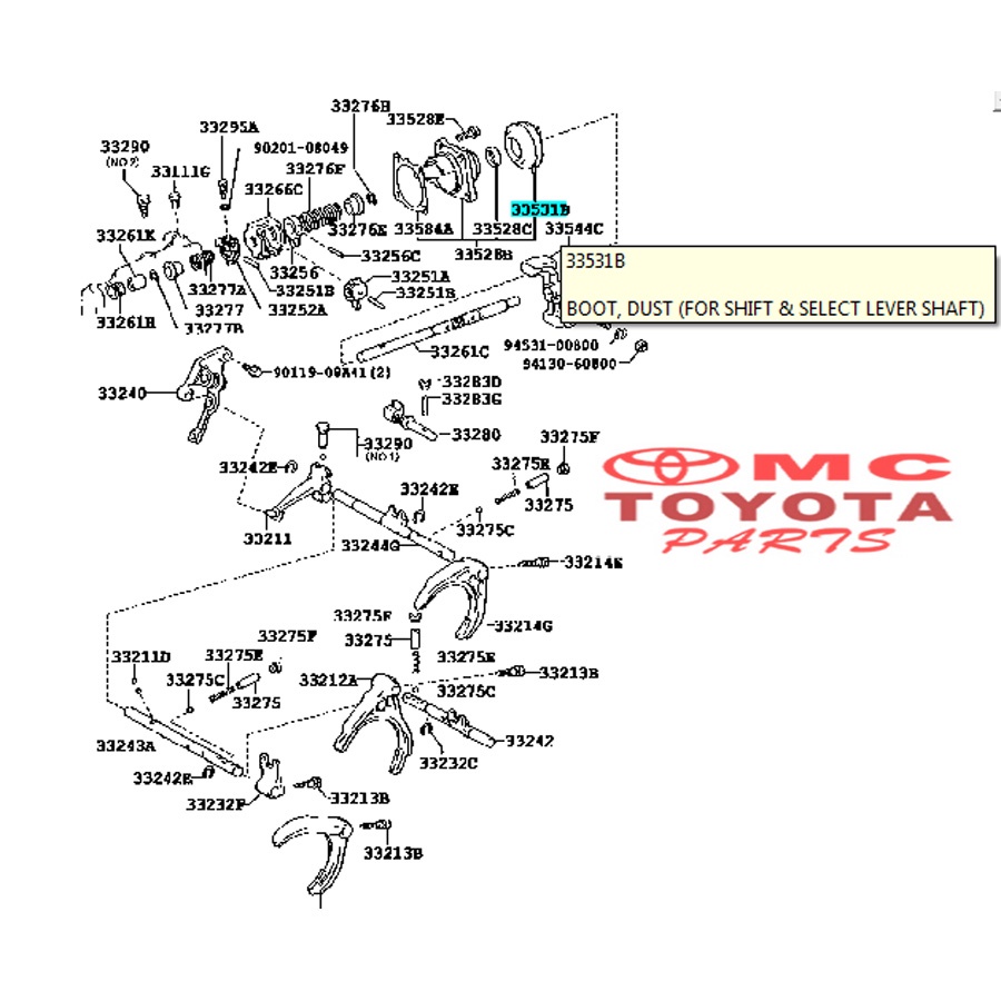 Karet Boot Dust For Shift Lever Shaft Altis Yaris Vios 33531-12030