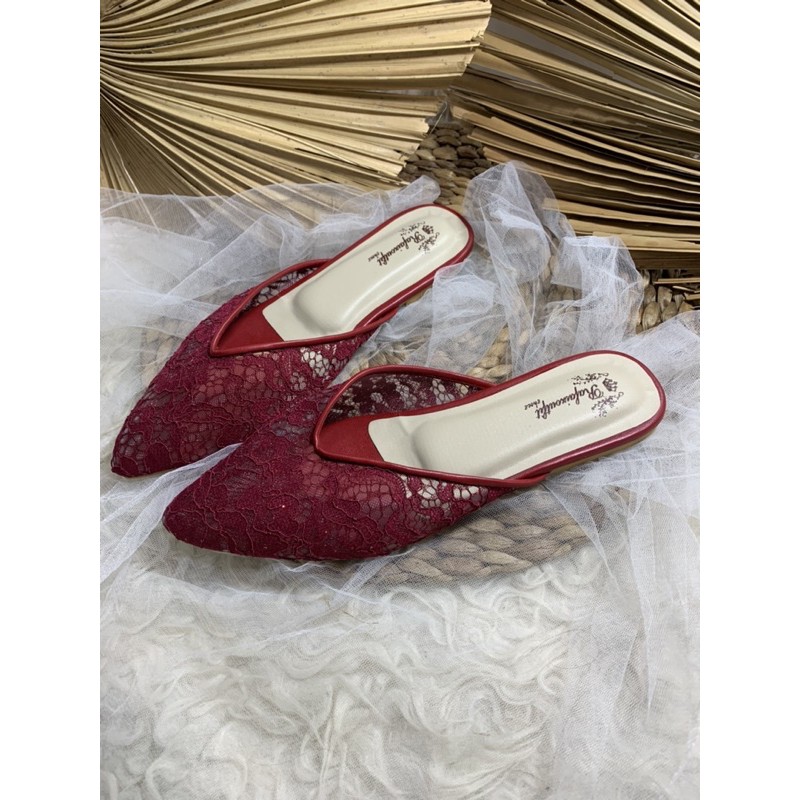 flatshoes kathy merah Maroon 1cm