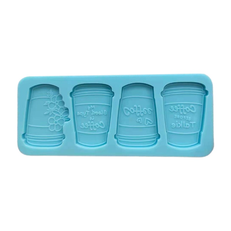 SIY  Epoxy Resin Mold Tray Four Coffee Cups Casting Silicone Mould DIY Crafts Plaster Soap Jewelry Making Tool