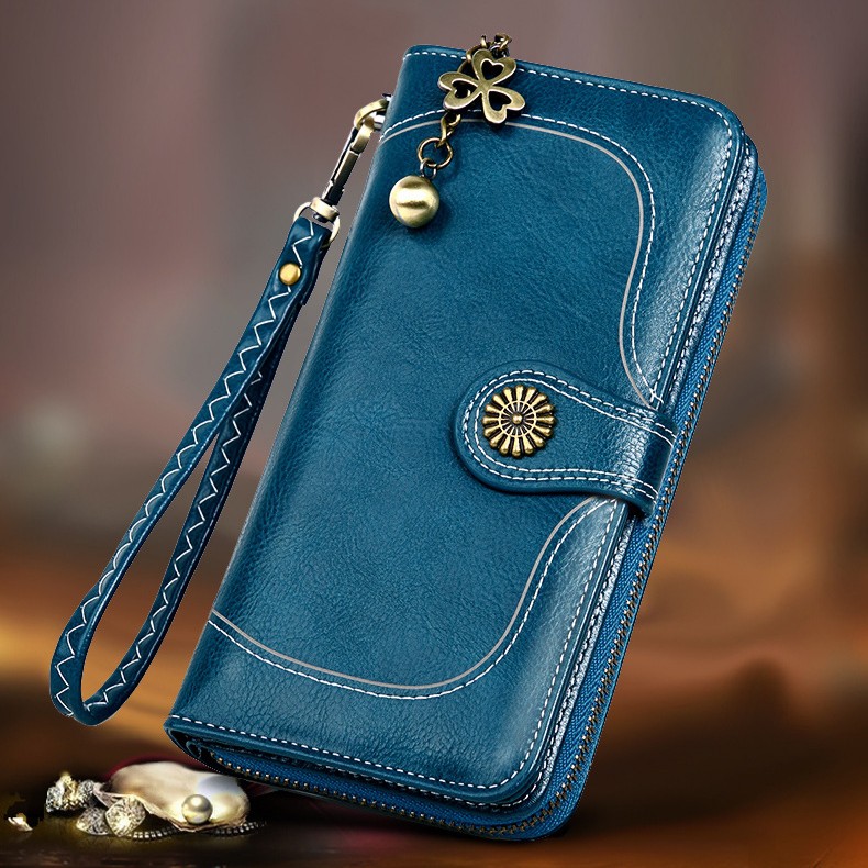  DOMPET  PESTA WANITA  KULIT  BIRU PREMIUM IMPORT MURAH 