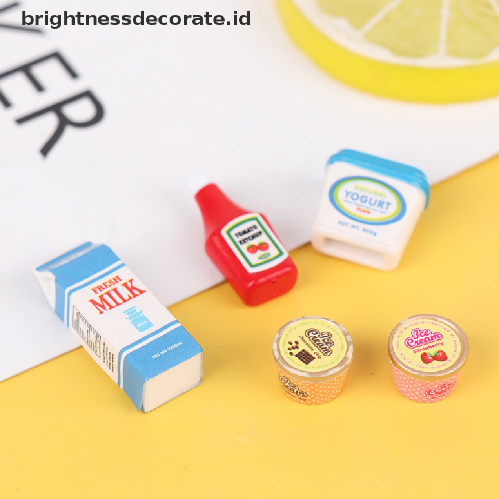 5 Pcs / Set Miniatur Saus Tomat Es Yogurt Untuk Aksesoris Rumah Boneka