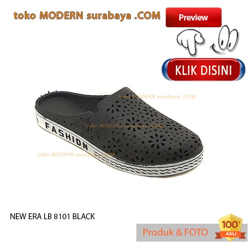 NEW ERA LB 8101 BLACK sandal selop wanita flat casual