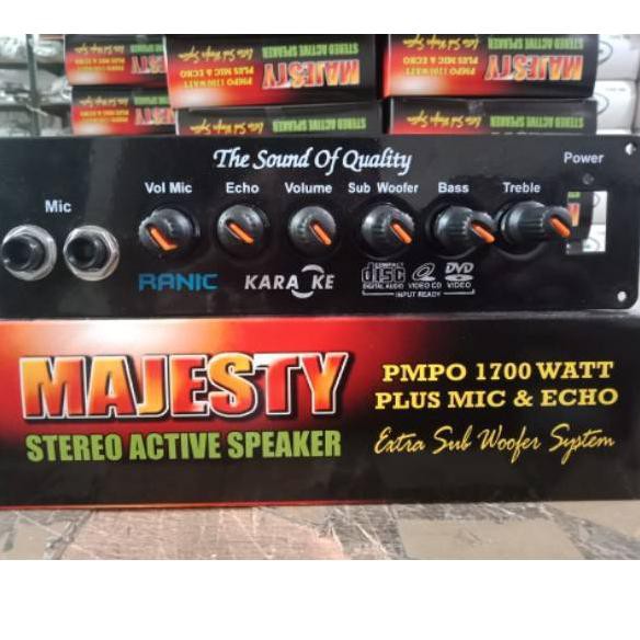 ➶ kit power amplifier speaker aktif stereo karaoke plus echo 1700w PMPO majesty ◙