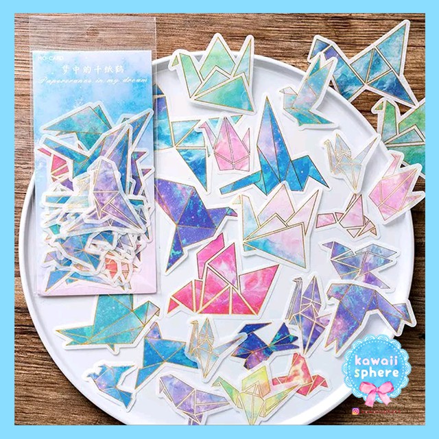 

Flake Stickers Washi - Paper Cranes Origami