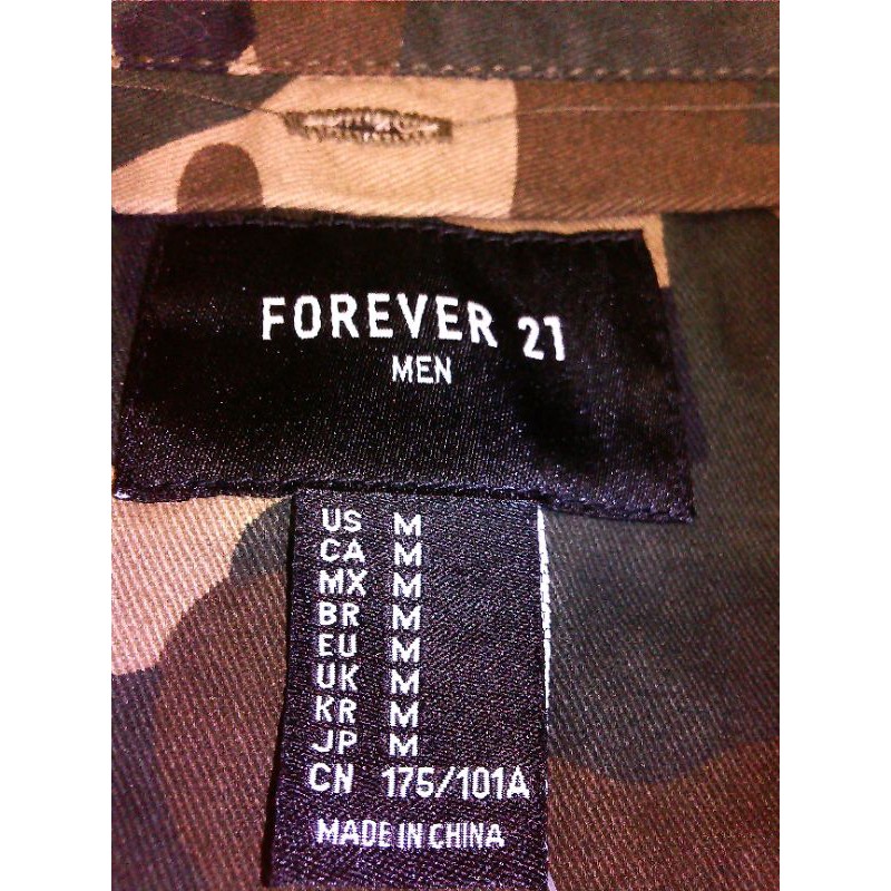 Kemeja Army Forever 21 Men