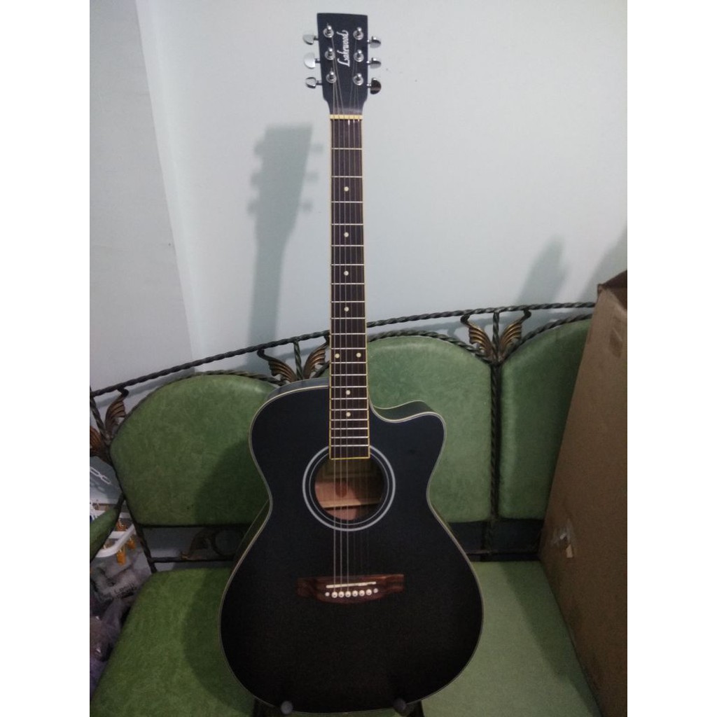 Gitar Akustik Elektrik Merk Lakewood Warna Hitam Blackdoff Equalizer Tuner Jakarta Murah