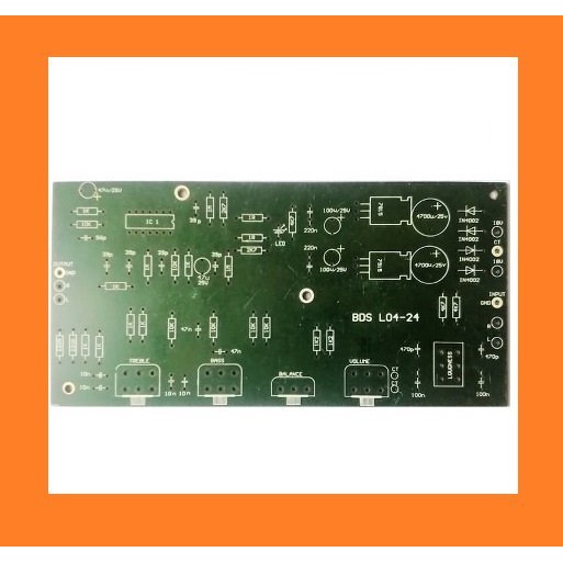 PCB GBE-084 TONE CONTROL STEREO BIFET pakai IC TL074-TL084