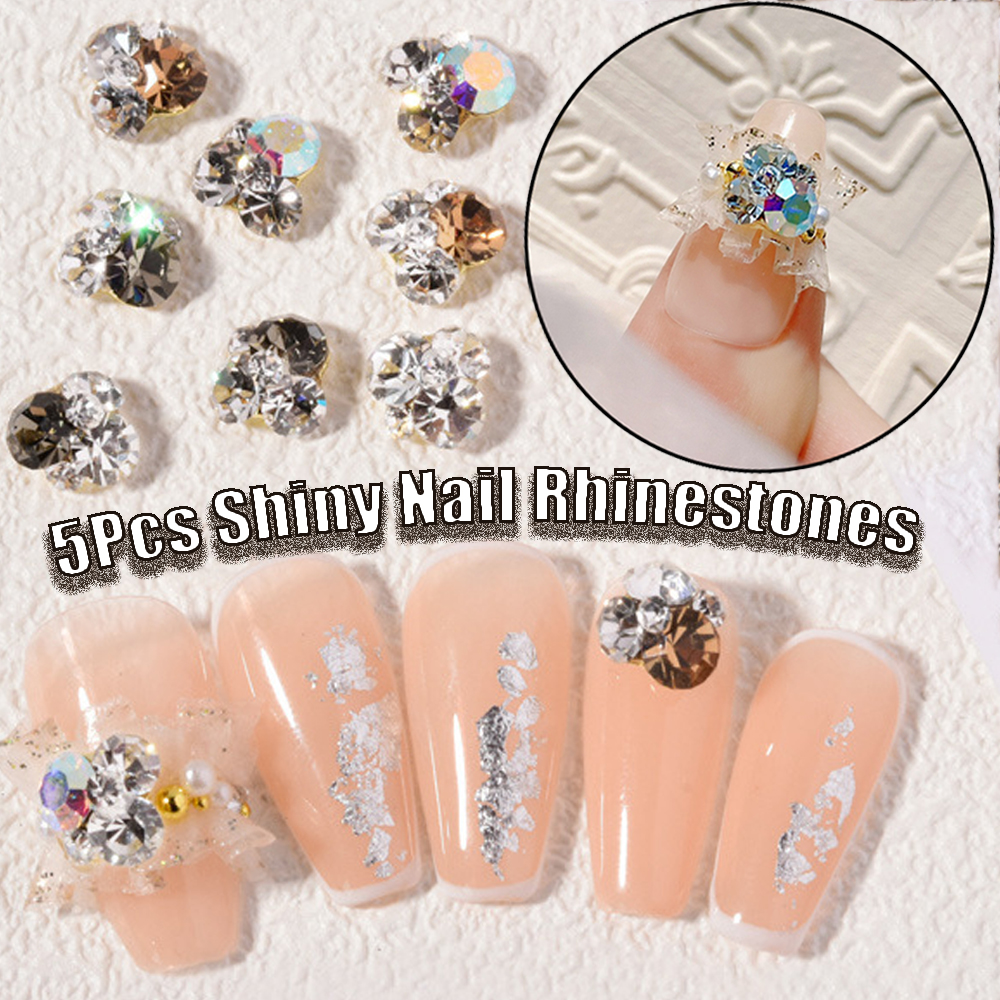 Mxbeauty 5pcs / Set Kristal Berlian Imitasi 3d Untuk Dekorasi Nail Art / Manicure Diy