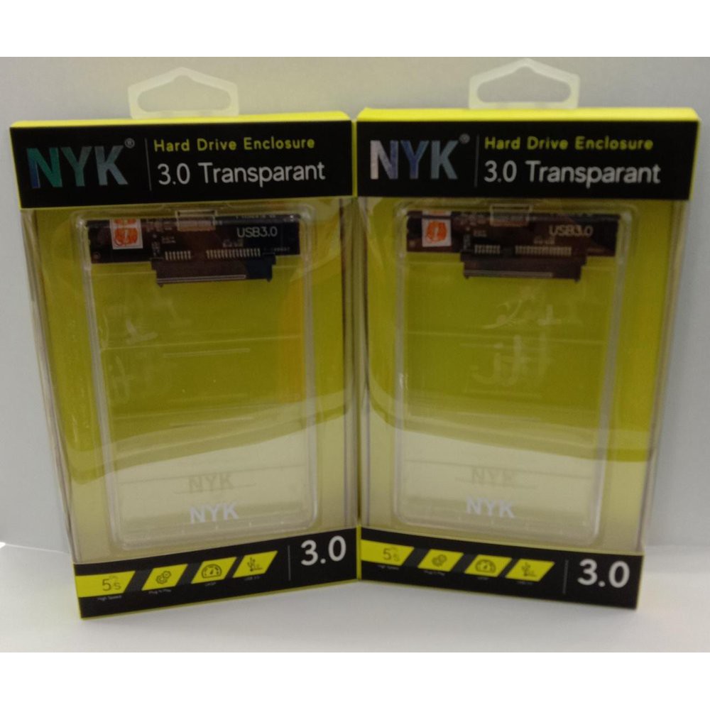 NYK Harddisk Case / Cassing HDD Enclosure 2.5&quot; USB 3.0 Transparant