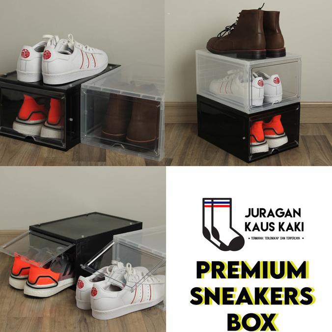 Kotak Sepatu Premium Sneakers Box Display Shoe Box Adidas Nike Jordan - Transparan