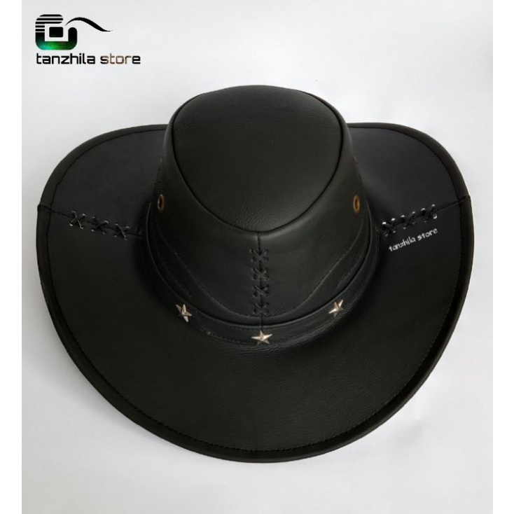 Topi Cowboy/Laken Kulit/Topi koboi Asli Garut.