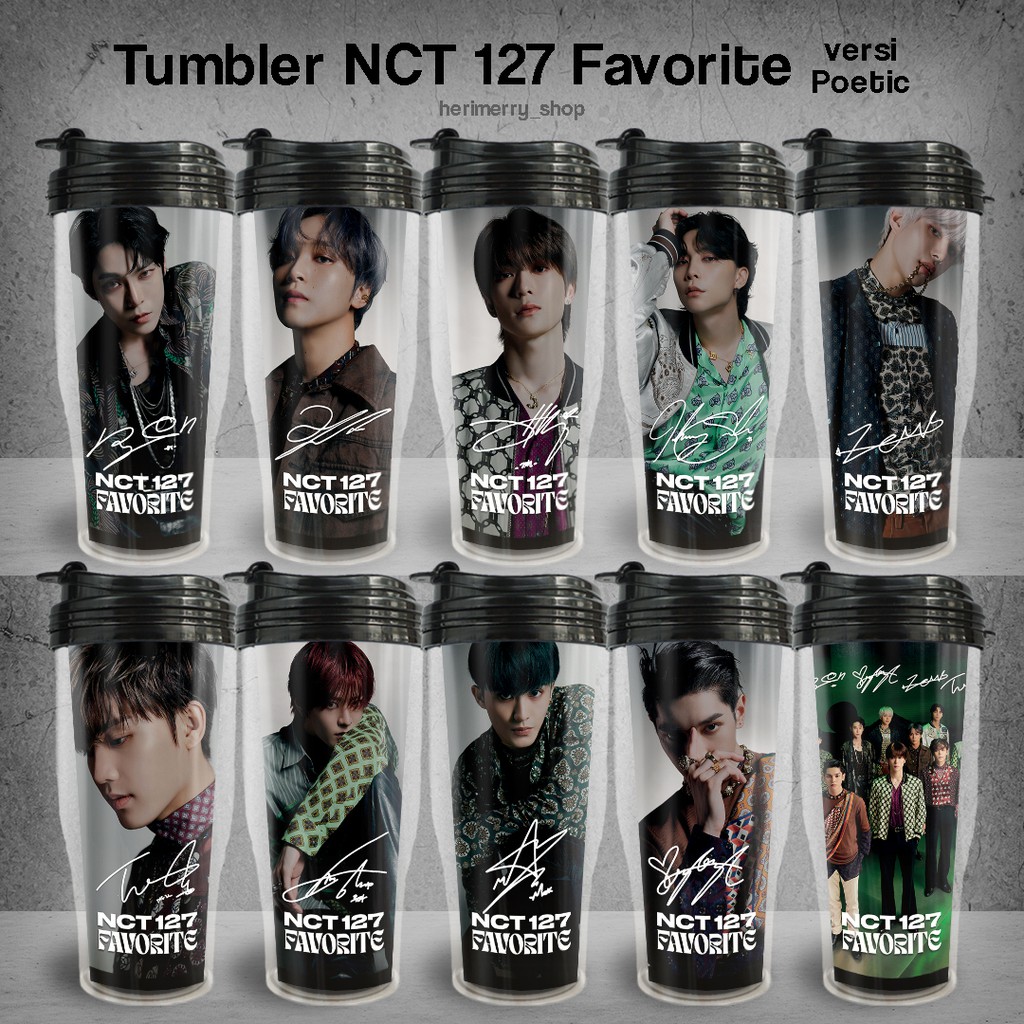 Tumbler NCT 127 FAVORITE Poetic version Merchandise KPOP Hadiah NCTzen Botol Minum Murah Unofficial 
