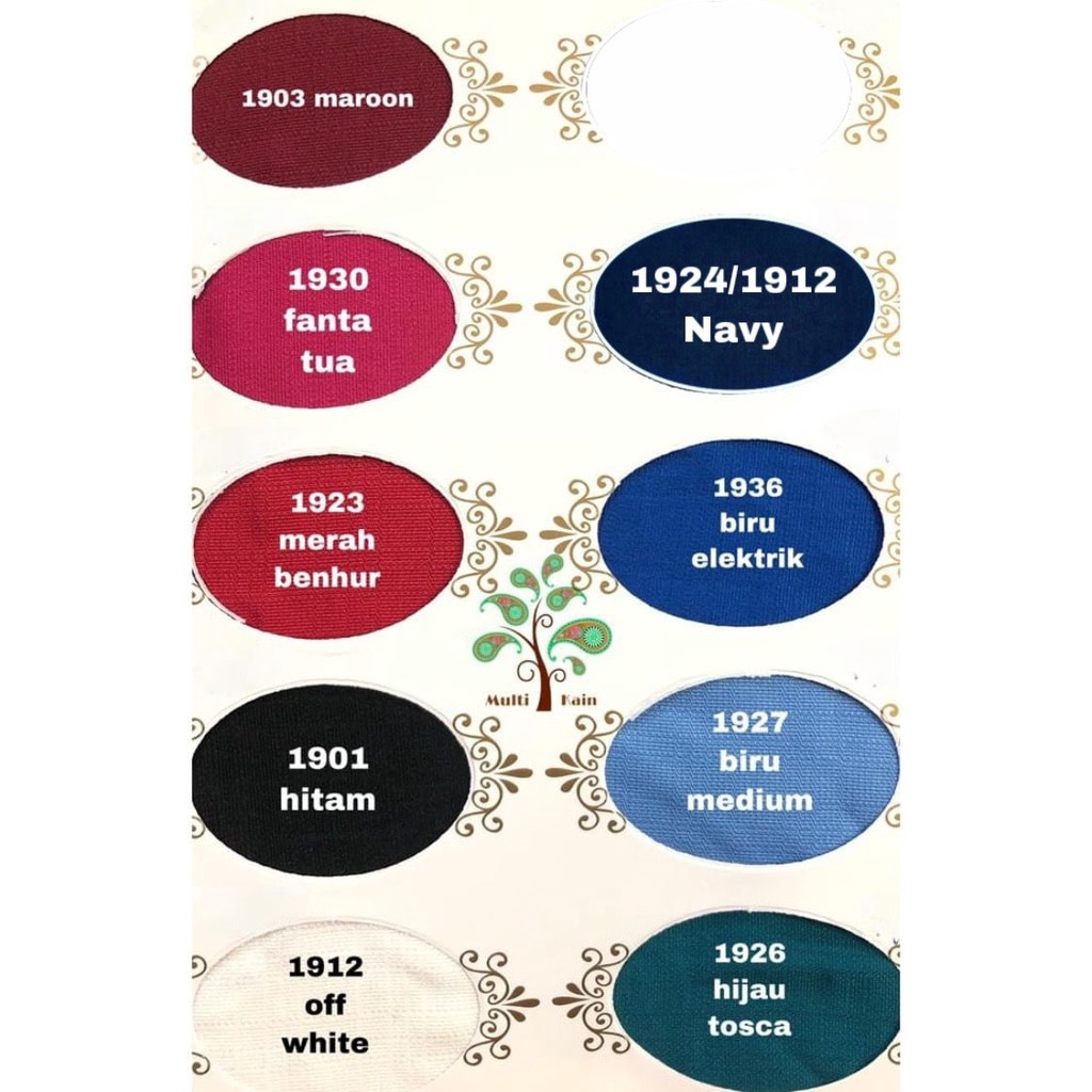 Bahan multi Kain Balotelly / Balotelli / baloteli Polos high twist polyester Meteran Harga Grosir-1