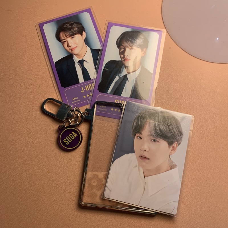 bts bangbangcon keyring holder with photocard message photo pc | yoongi suga