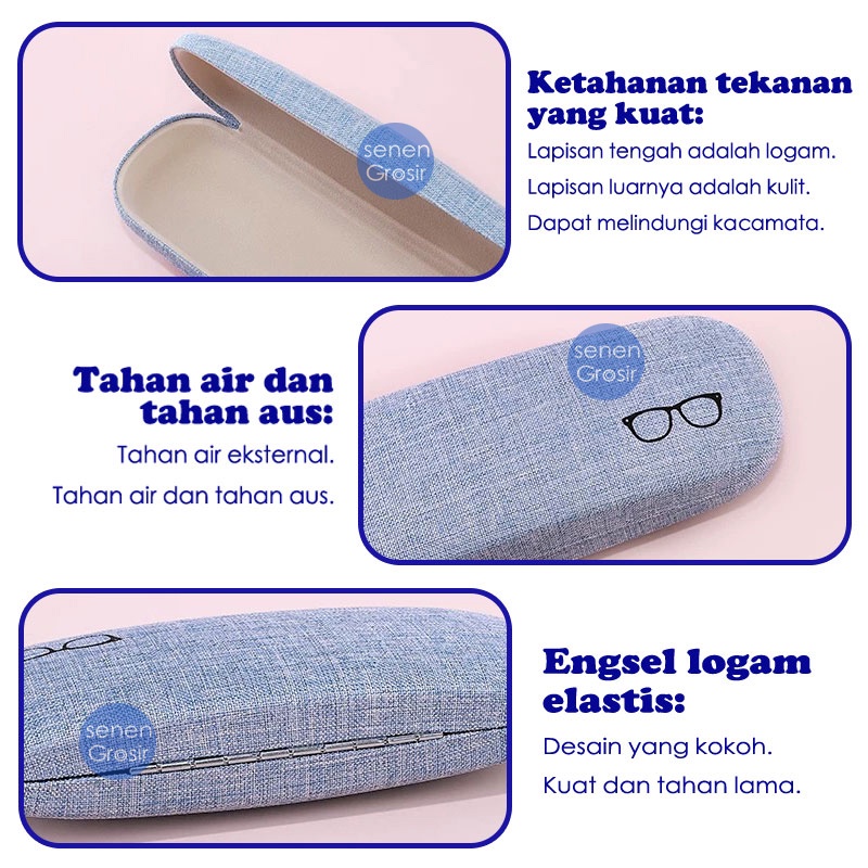 Mushto Tempat Kacamata Hard Case dan Kain Kantong Kacamata Bundling Keren Soft Color 2in1 Softcolor A 1