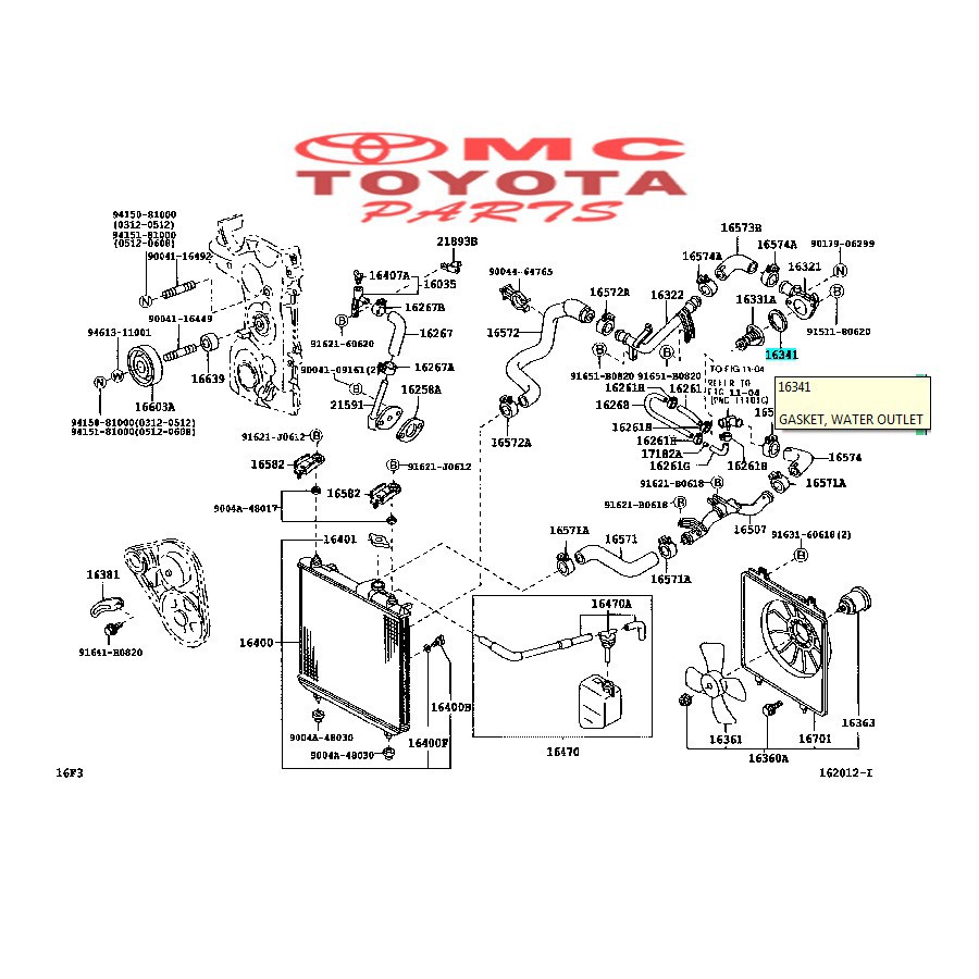 Paking Gasket Thermostat Kijang Avanza Xenia Rush Terios 16341-35010