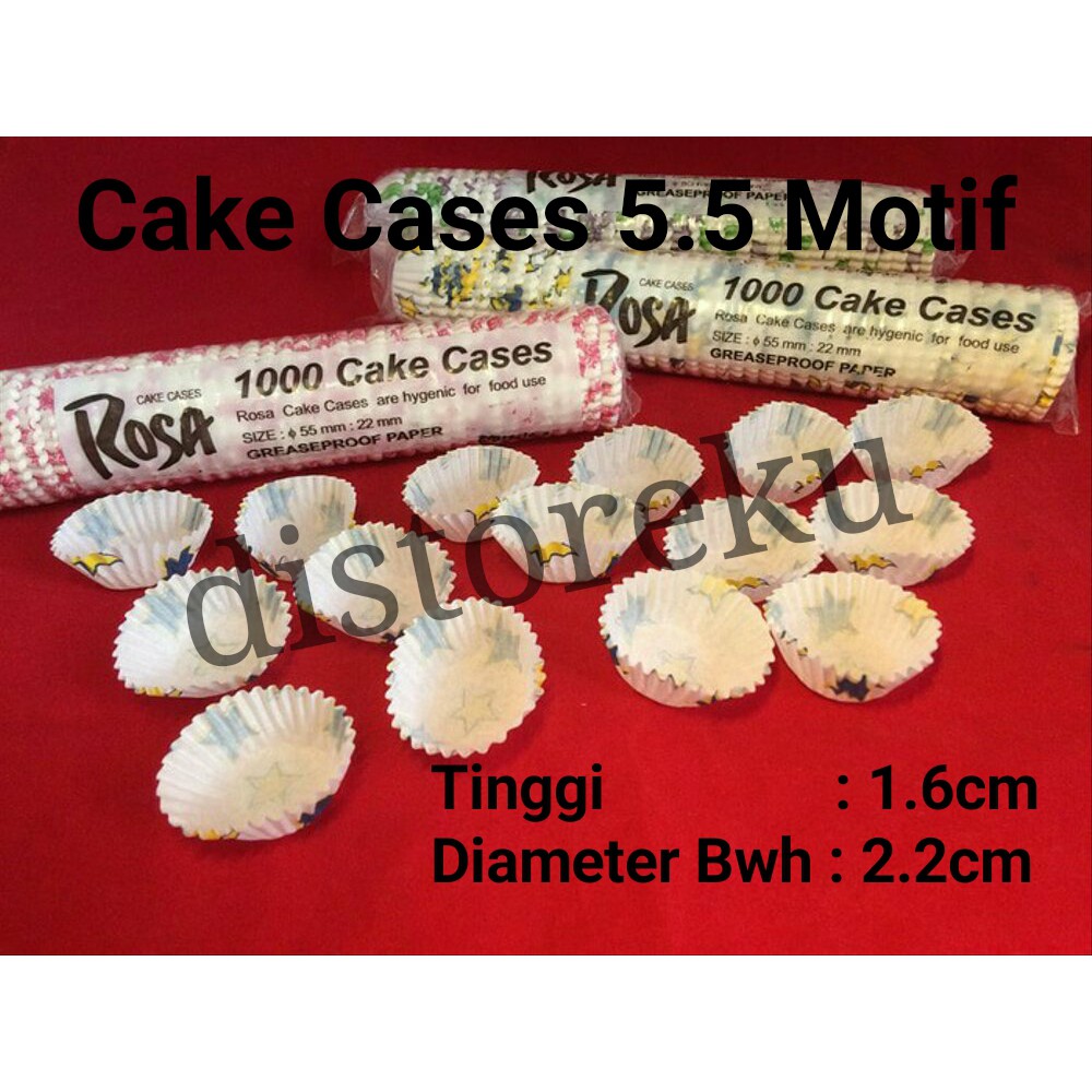 1000pcs cake cases cup nastar greaseproof paper klassi / rosa 5.5 motif