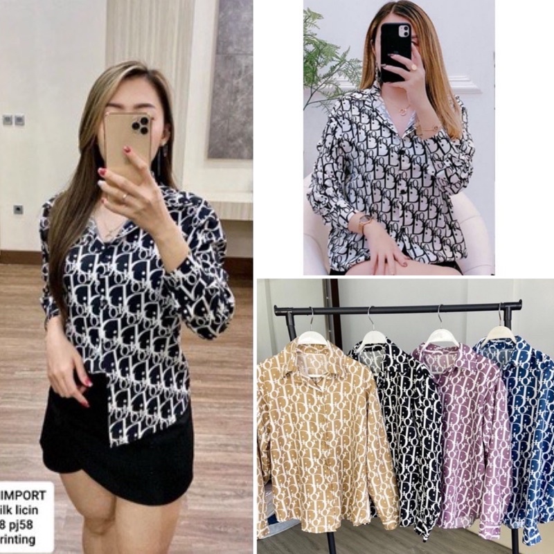 Kemeja Wanita D Kemeja Dior Kemeja Jumbo