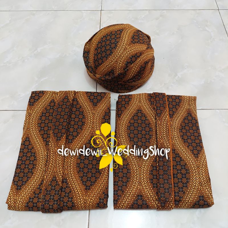 Set Jarik Cewek Cowok + Blangkon, Motif truntum sinta