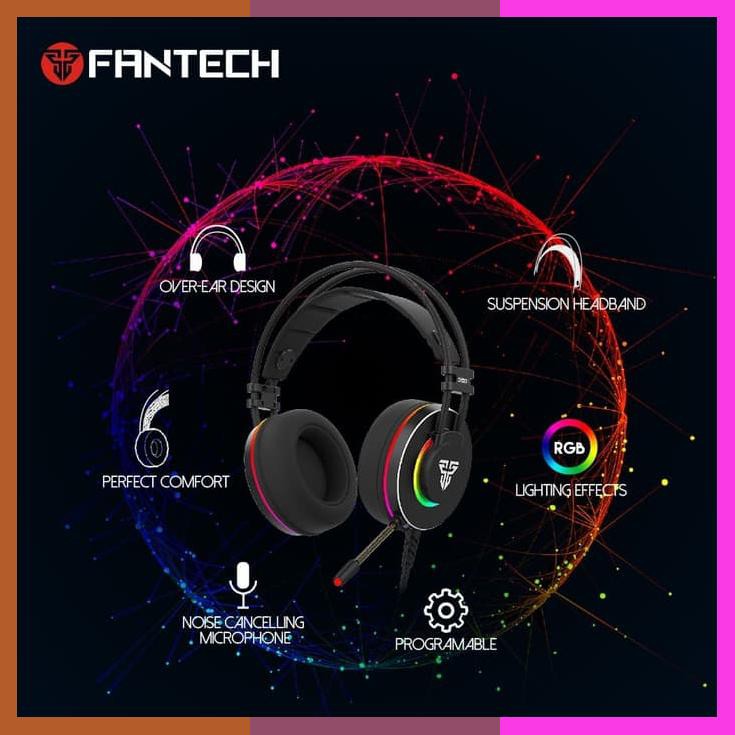 Headphone Gaming Fantech Hg23 Octane 7.1 Surround Headset Rgb Hg 23