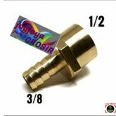 Nepel Selang 1/2 × 3/8 Drat Dalam - Kuningan Nepel Kompor Gas Portable