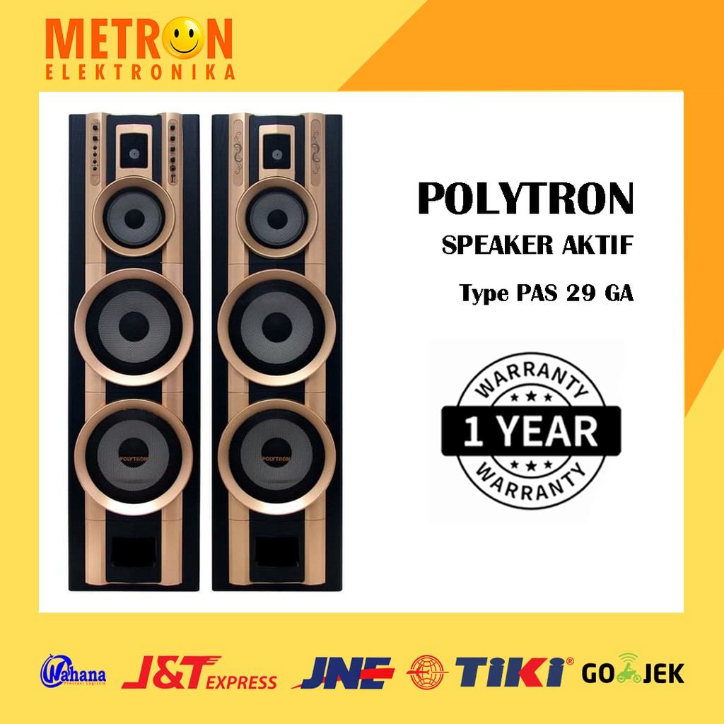 POLYTRON PAS 29 GA / GOLD EMAS / ACTIVE AKTIF SPEAKER + USB + BLUETOOTH / PAS29GA