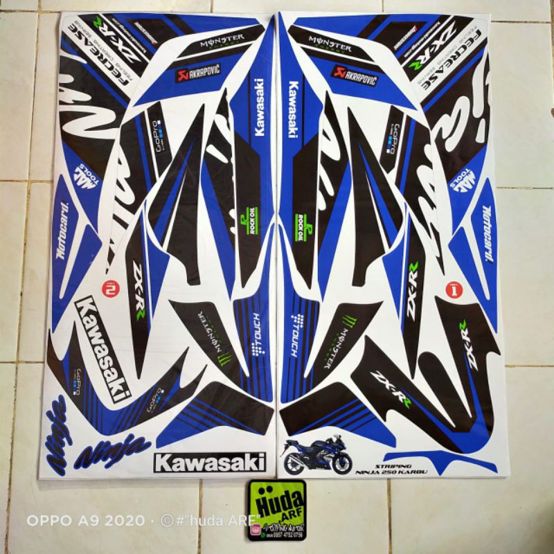 striping stiker variasi NINJA 250 karbu