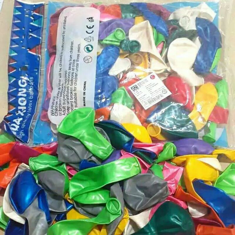 balon metalik  7inchi 1 pack isi 100 pcs grosir