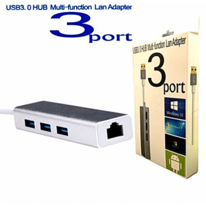 Usb 3.0 hub 3 port 5Gbps aluminum with rj45 lan 10/100Mbps ethernet adapter 4in1 for laptop macbook