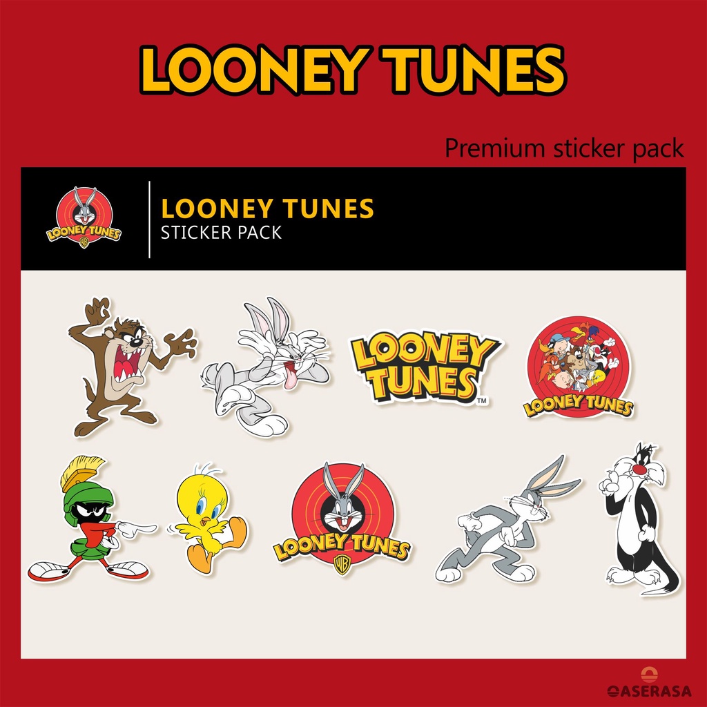 

STICKER LOONEY TUNES kartun warner bros Pack isi 9 pcs BUGS BUNNY CARTOON stiker lucu