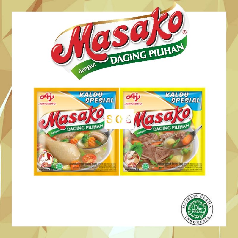 

《OS3》 Masako kaldu penyedap makanan 8.5 gram x 12 sachet