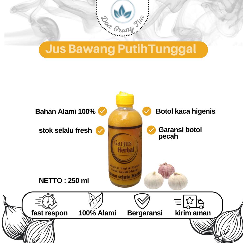 

Jus Bawang Putih Tunggal Madu Jahe Cuka Apel Lemon 250 ML