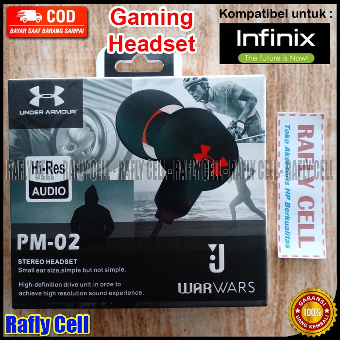 Earphone PM02 Full Bass Gaming For HP INFINIX SMART 4 5 6 HD HOT 7 8 9 10 10S 11 11s 12 12I PLAY PRO