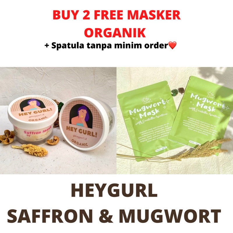 *BPOM!!* HEYGURL MASKER SAFFRON &amp; HEYGURL MUGWORT &amp; LIPGLOW (Lip glow oil) BY HEYGURL.ID