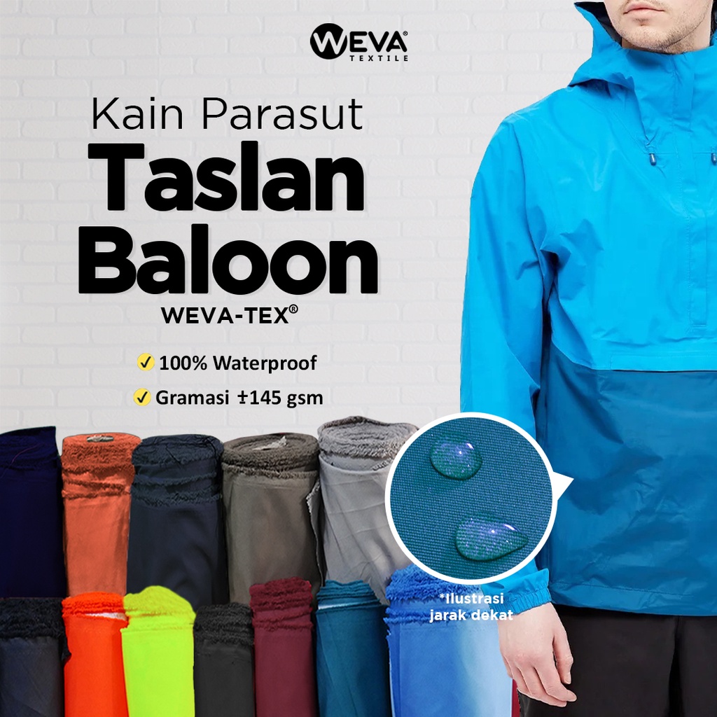 Bahan Kain Jaket Parasut Taslan Balon Murah Waterproof 2 Layer