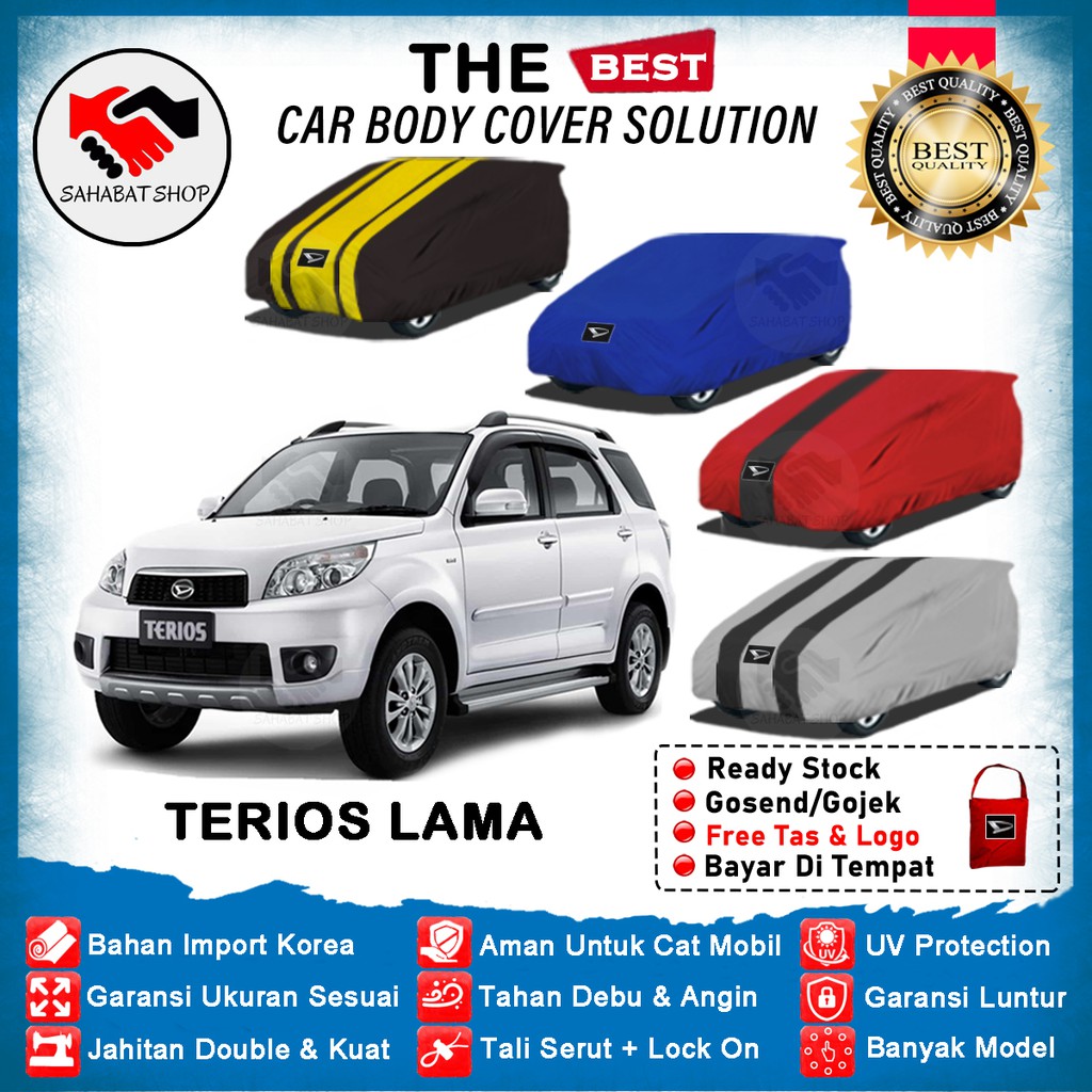 Sahabat Body Cover Mobil Terios / Sarung Penutup Terios Lama Outdoor 2007 2008 2009 2010 2011 2012 2013 / Tutup Selimut Mantel Mantol Jas Kerudung Kerodong Kelambu Pelindung Bungkus Terpal Daihatsu Terios Anti Air Waterproof Model Biru