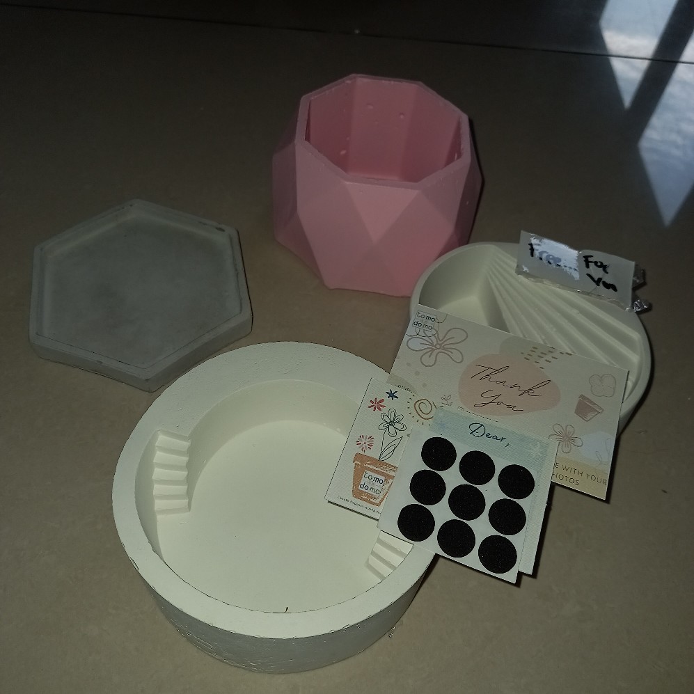 [tdp 33] Alas Tatakan Coaster Semen Concrete Tanaman Sukulen Dekorasi Indoor Hias Unik Kecil Diy