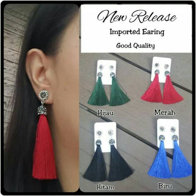 ANTING GIWANG KOREA TASSEL PANJANG - ANTING IMPORT